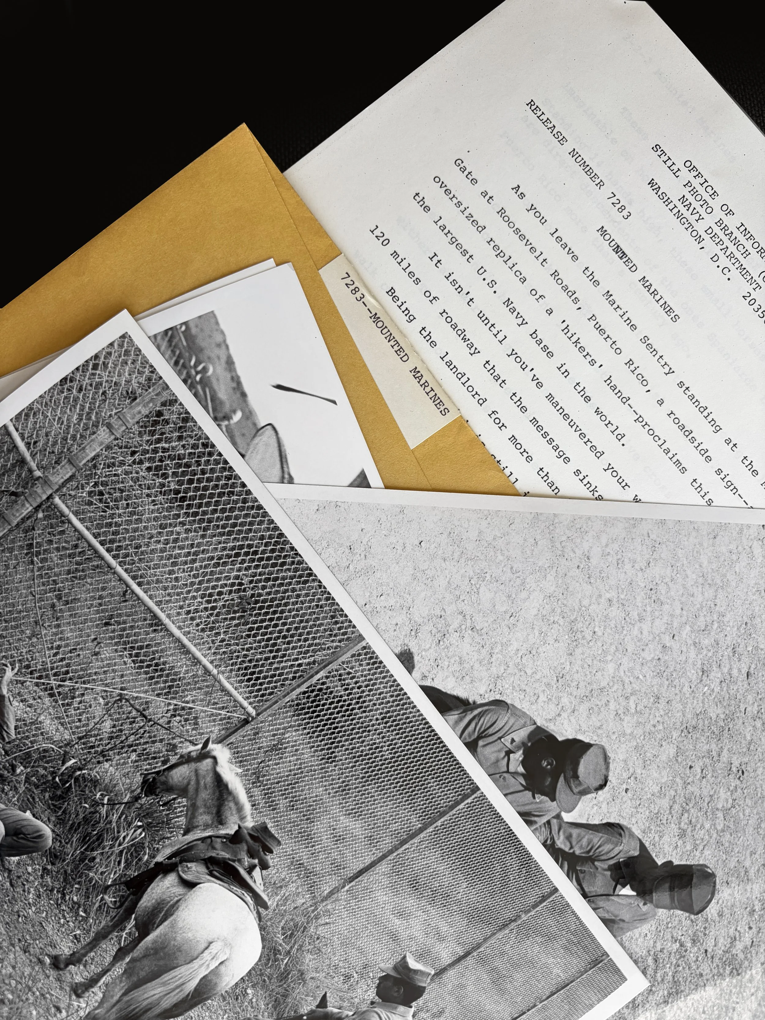   Mounted Marines , Military Archives from Vieques, 1970 