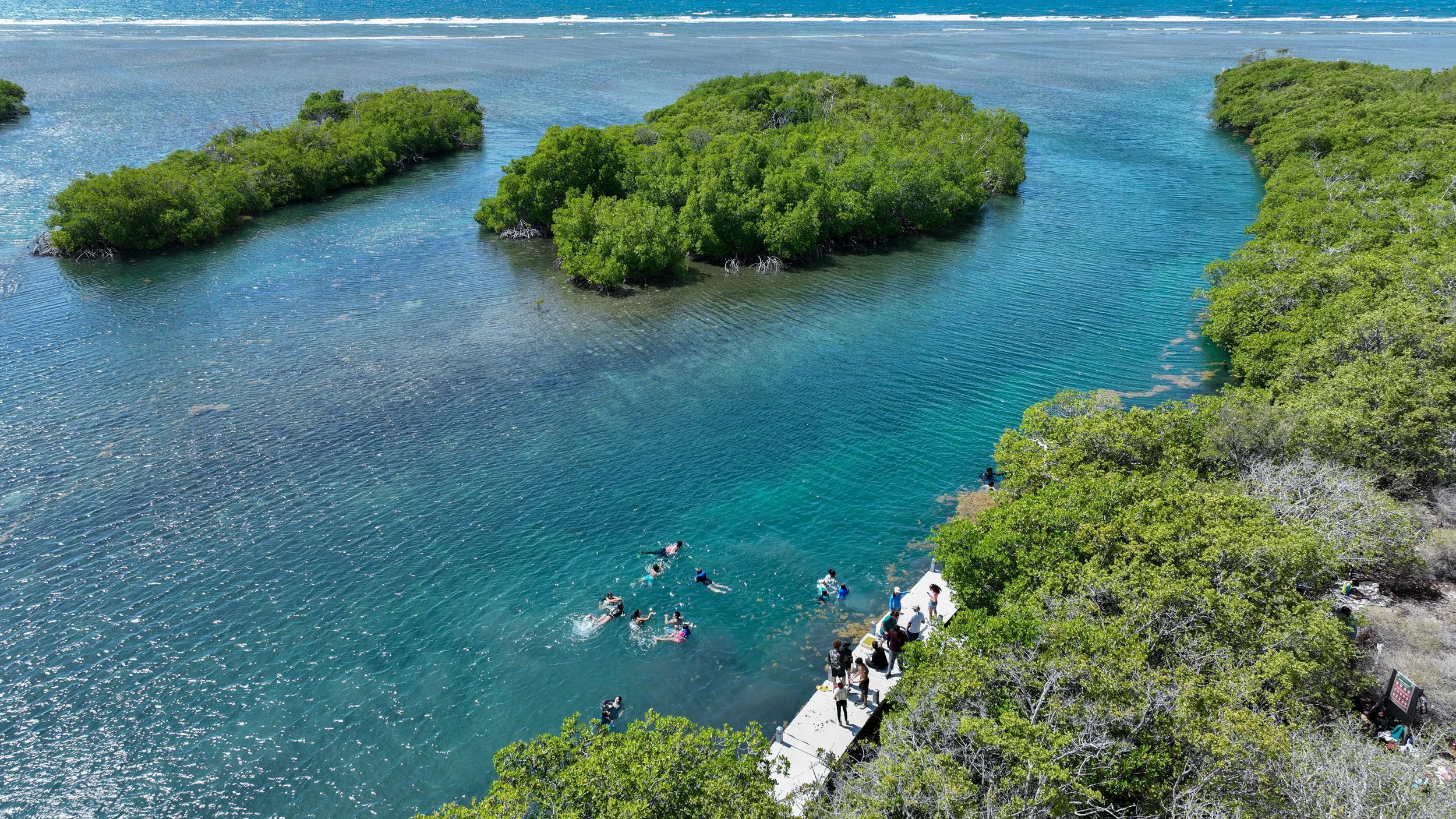  Aerial of Cayo Caribe along the Caribbean Sea 