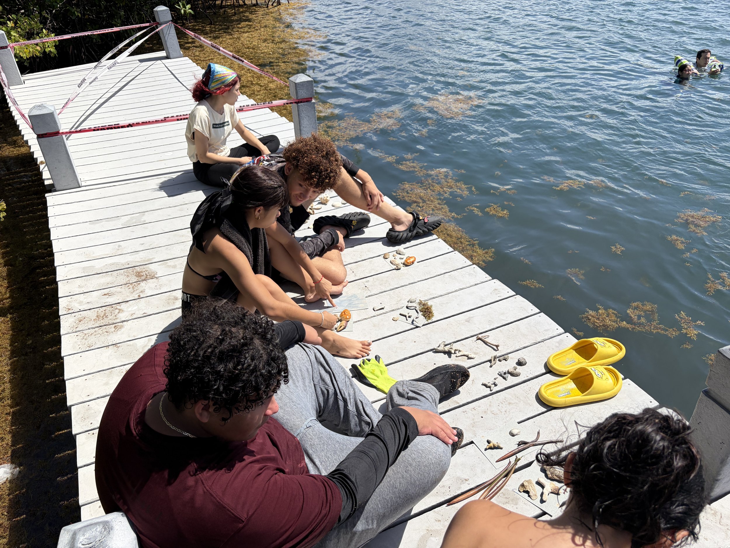  Campers waiting for their cyanotypes to expose 