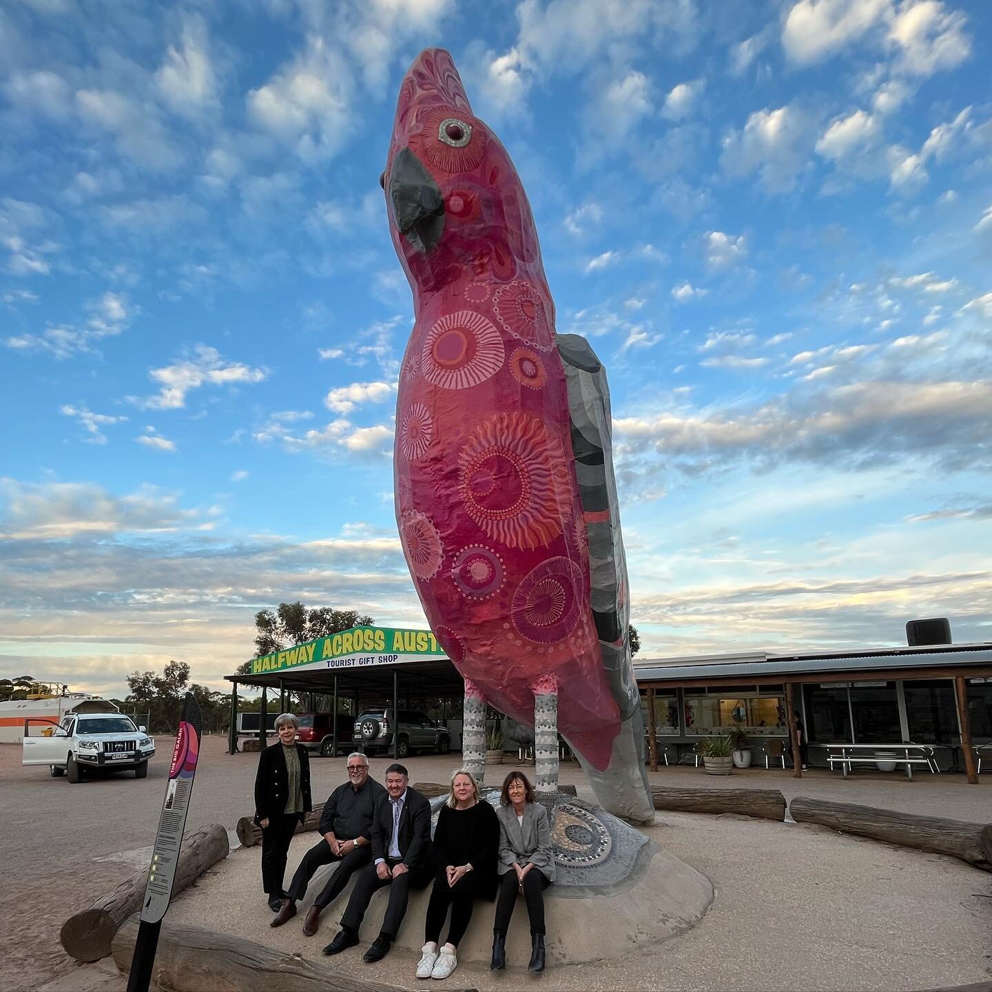 In Kimba for the Local Government Assoc. SA board meeting tomorrow. This is an amazing town which punches way above it's weight. There's cool cafes, public art, a free RV Park complete with toilets and enormous camp kitchen, some genius water saving 