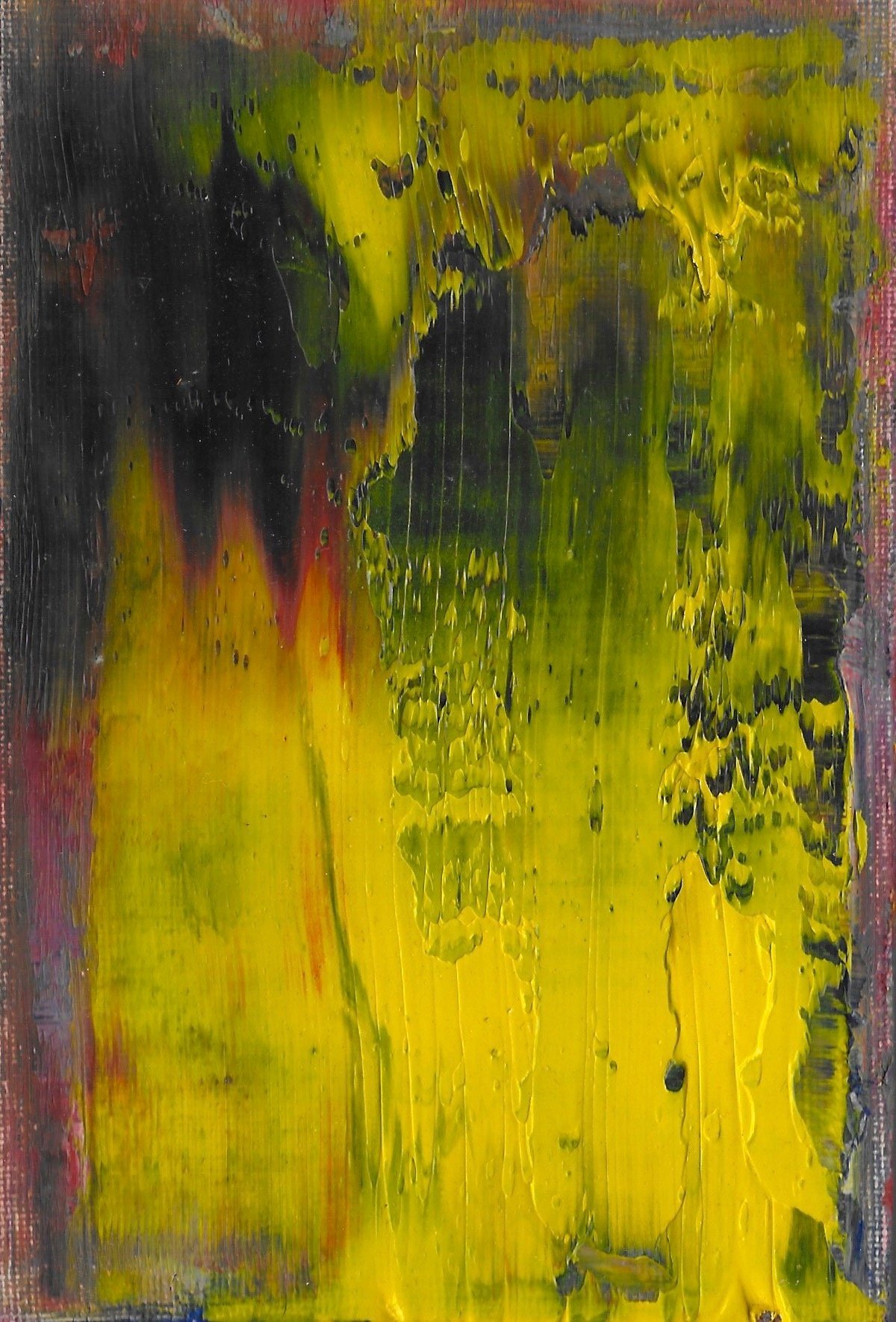  Abstract #21  Oil on panel. 10cm x 15cm (4in x 6in.) 2022. Maxime Mballa-Tagny.   Click here to inquire.  