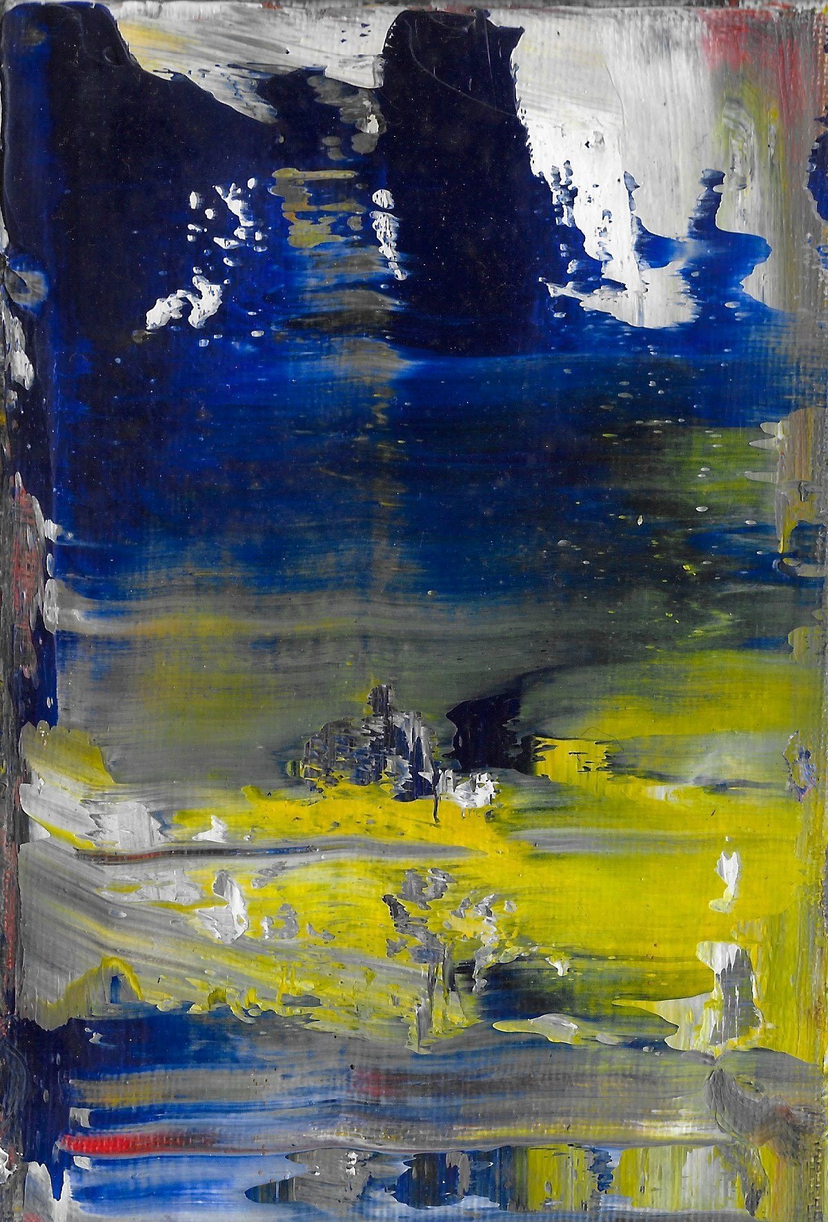  Abstract #22  Oil on panel. 10cm x 15cm (4in x 6in.) 2022. Maxime Mballa-Tagny.   Click here to inquire.  