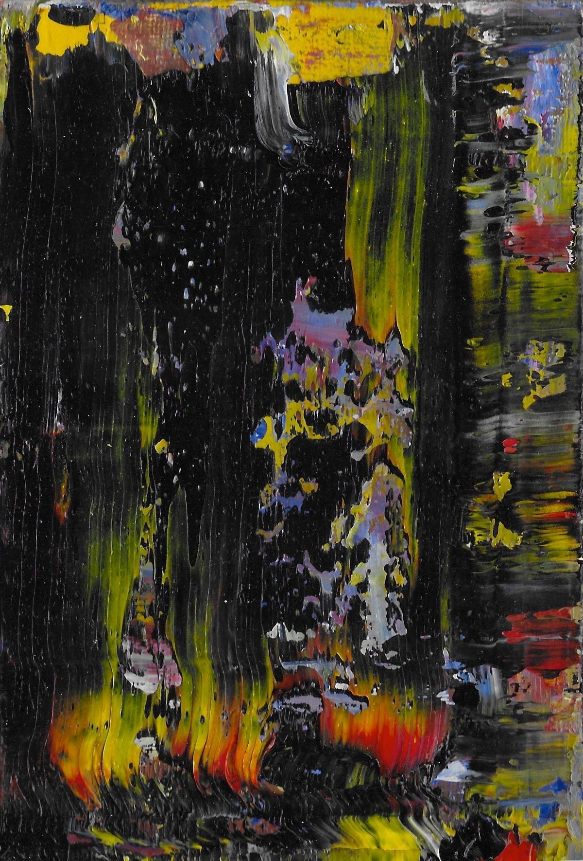  Abstract #23  Oil on panel. 10cm x 15cm (4in x 6in.) 2022. Maxime Mballa-Tagny.   Click here to inquire.  