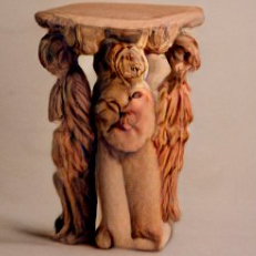 Caryatid Wood Stool