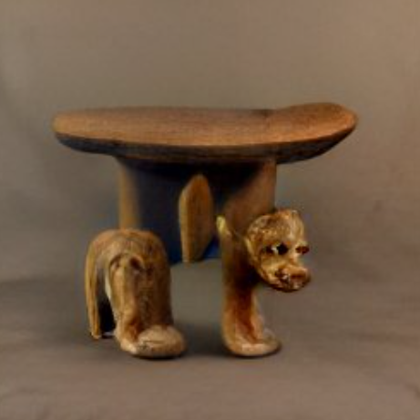 Leopard Stool Cameroon Wood