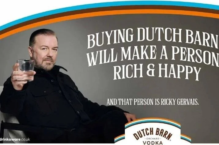 Media Agency Group Delivers Bold Out of Home Campaign for Ricky Gervais and Dutch Barn Vodka