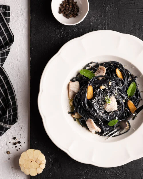 Black Spaghetti Food Photographer Food styling Bangalore India
