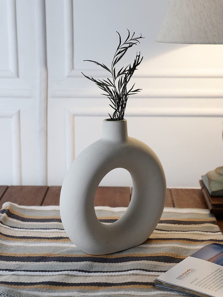 CROK+CHOK+Donut+Shaped+Ceramic+Handcrafted+Round+Polo+Flower+vase.jpg