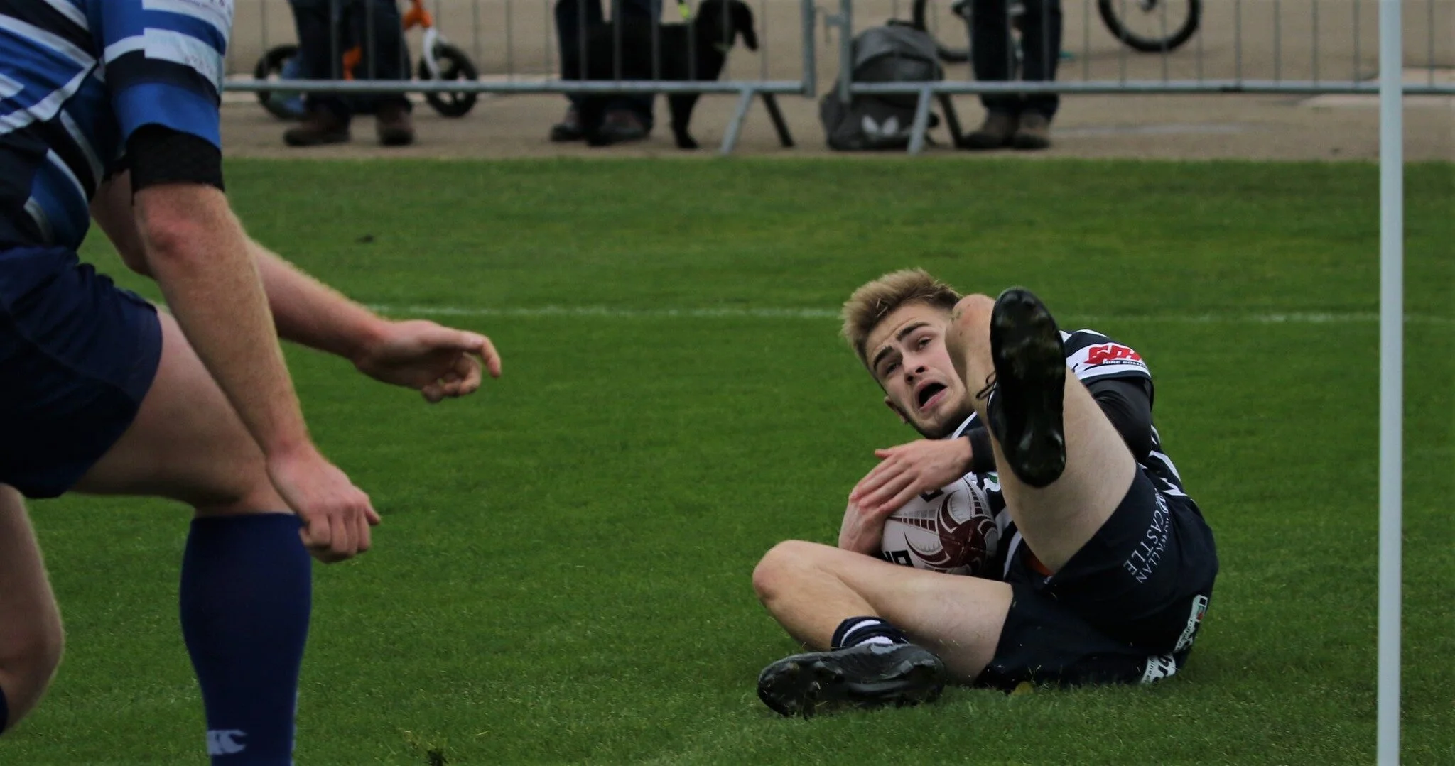 Colin Taylor scores a great try, even if he looks surprised!