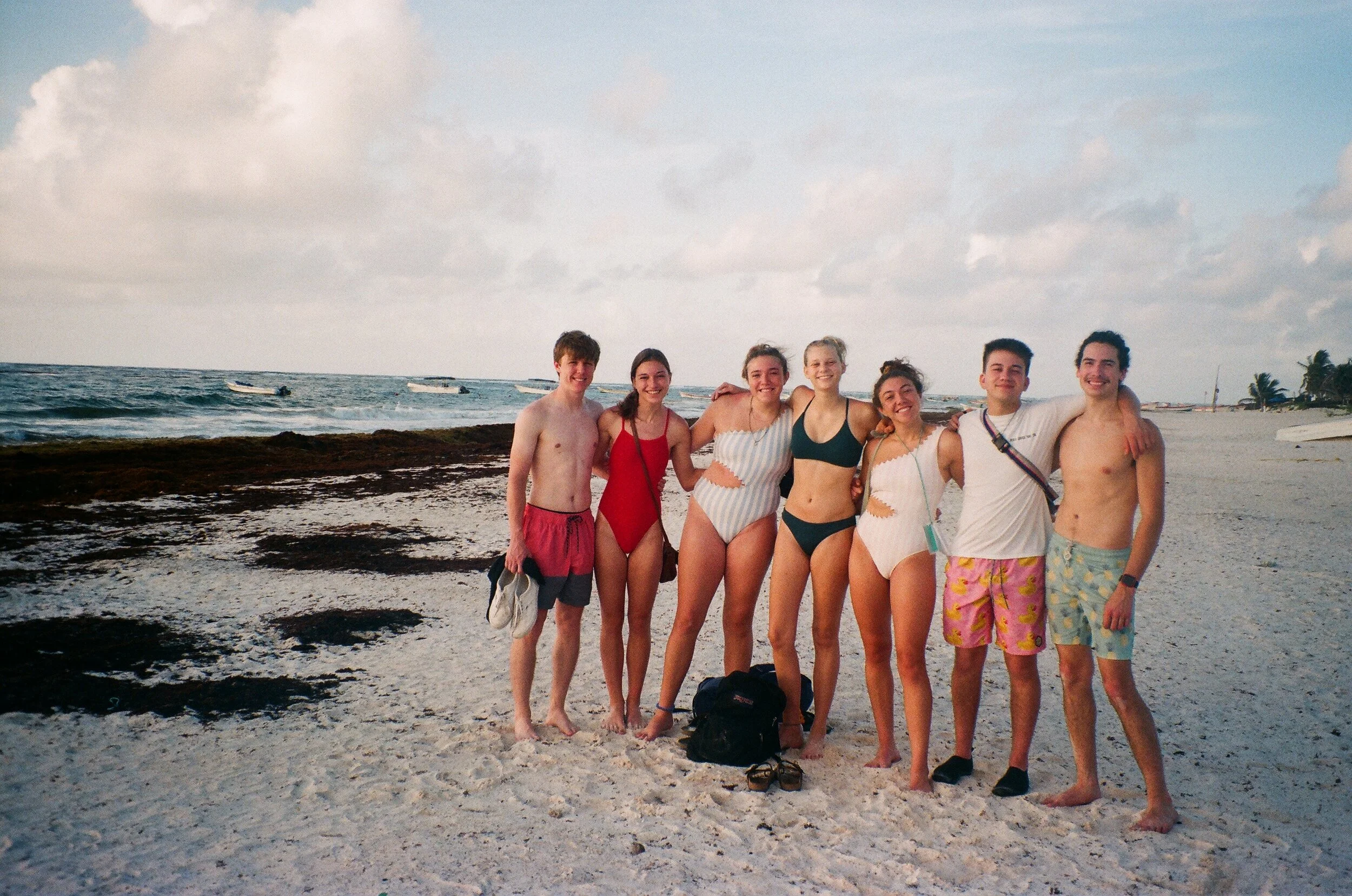 The sunrise expedition. We didn’t think we’d have to walk a gazillion miles to get there, but we did. And we missed the sunrise. But watching Parker try and get a coconut down from the tree was worth it.