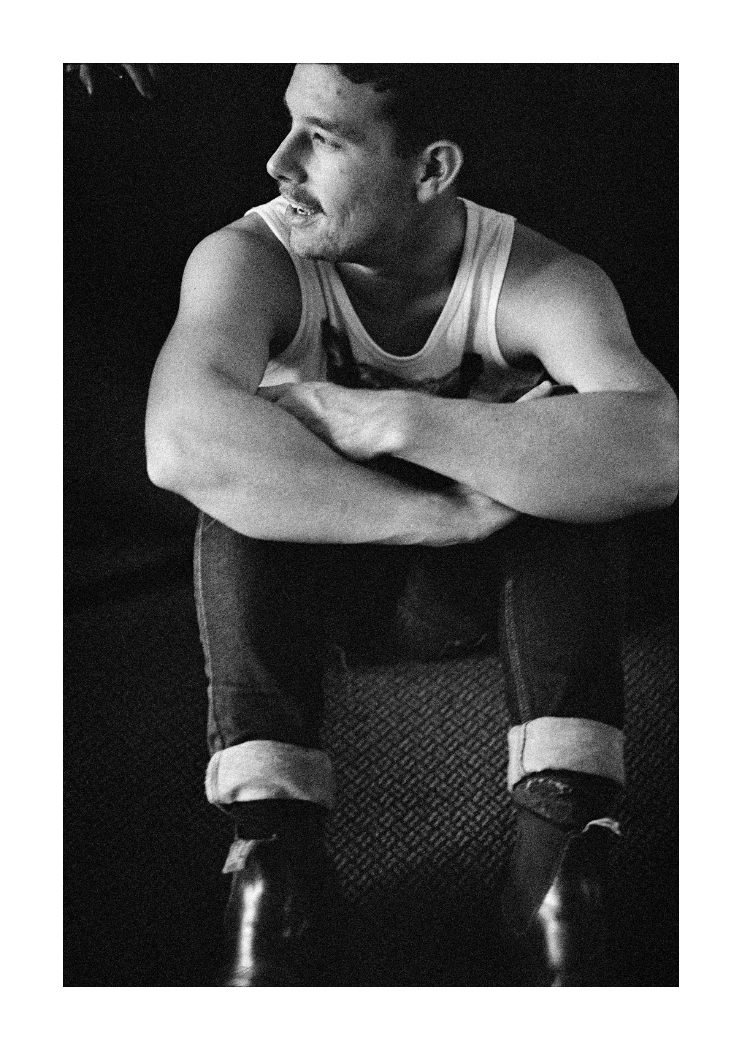 Dave listens back to mixes in the studio, Sydney, 2013.