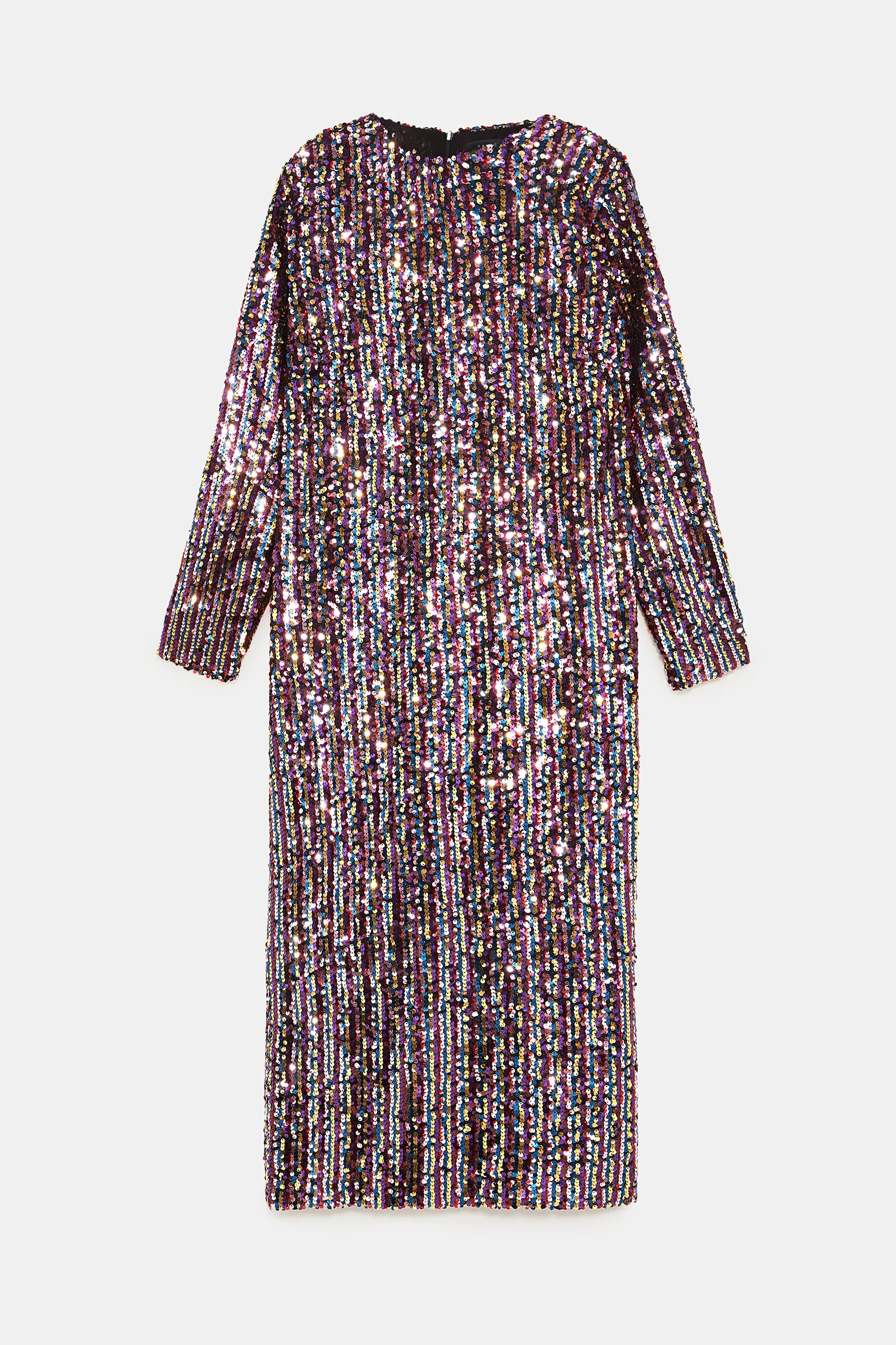 zara rainbow sequin dress