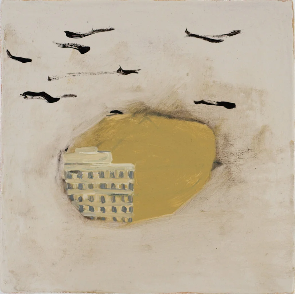 Yellow Town Hall, oil on canvas, 20 x 20cm, 2008