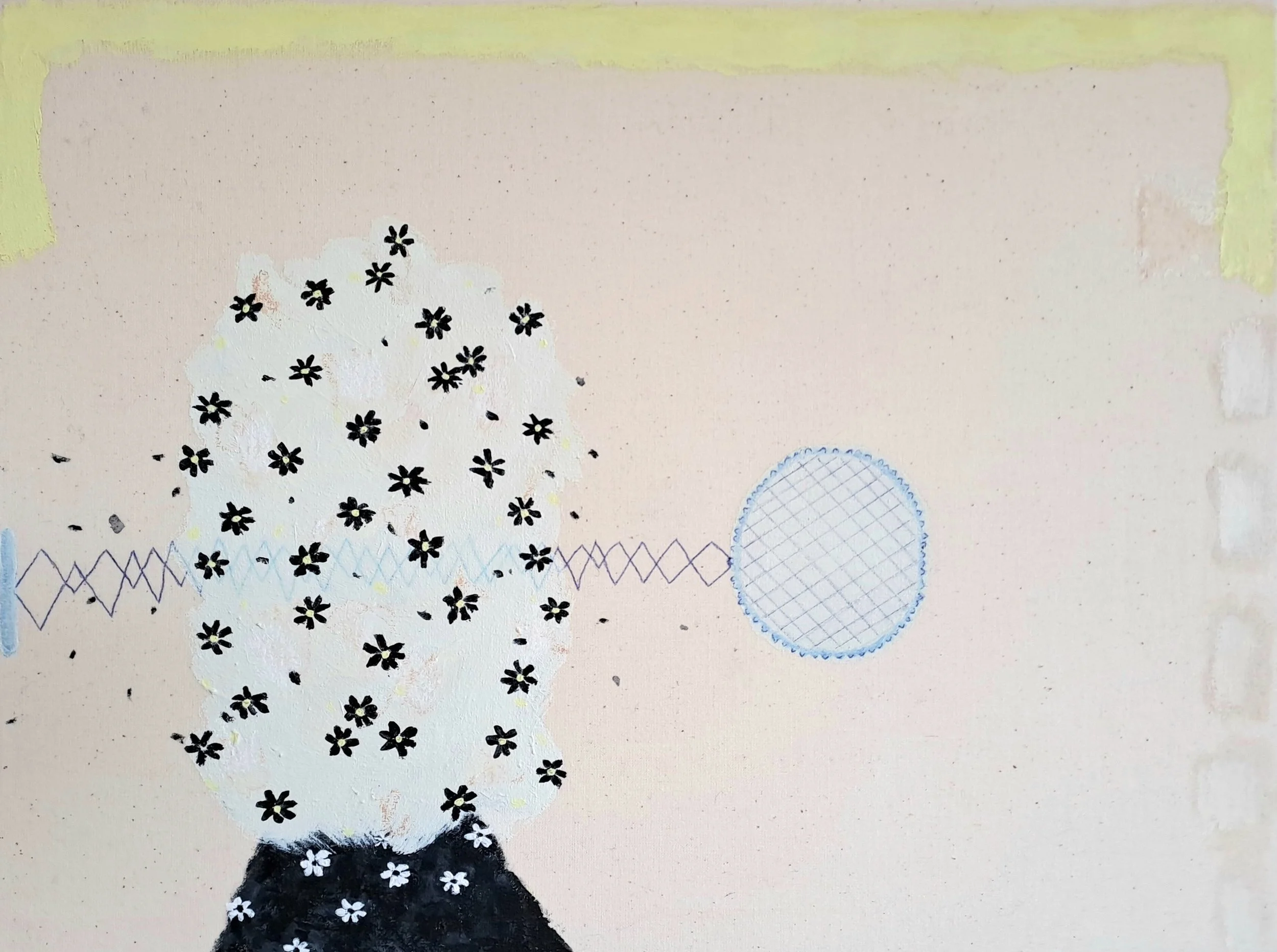 Bouquet, Mixed Media On Canvas Over Board, 30 x 40 cm, 2025