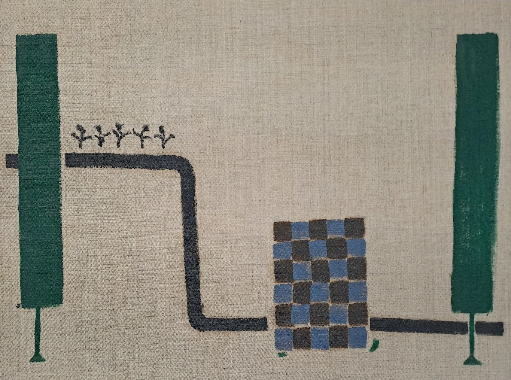 Path and Puzzle, Oil On Linen Over Board, 30 x 40 cm, 2026
