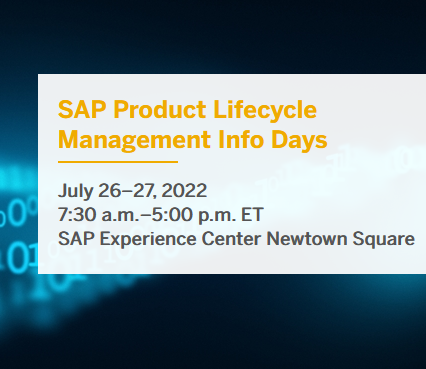 EVENT: SAP PLM Info Days in Philadelphia - July 26–27, 2022