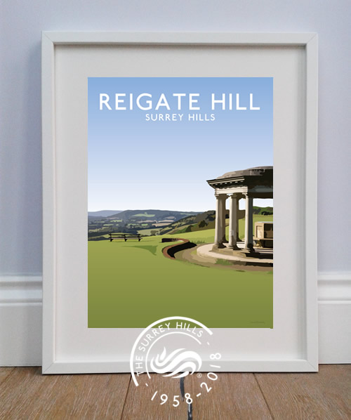 Reigate Hill, Surrey Hills. Limited Edition travel poster