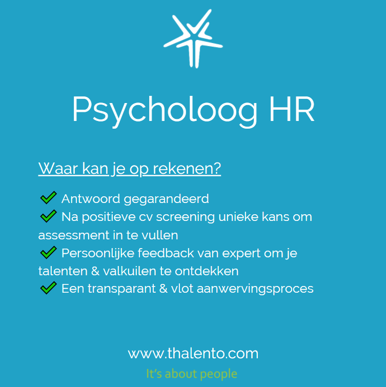Thalento® is op zoek naar een Psycholoog HR.