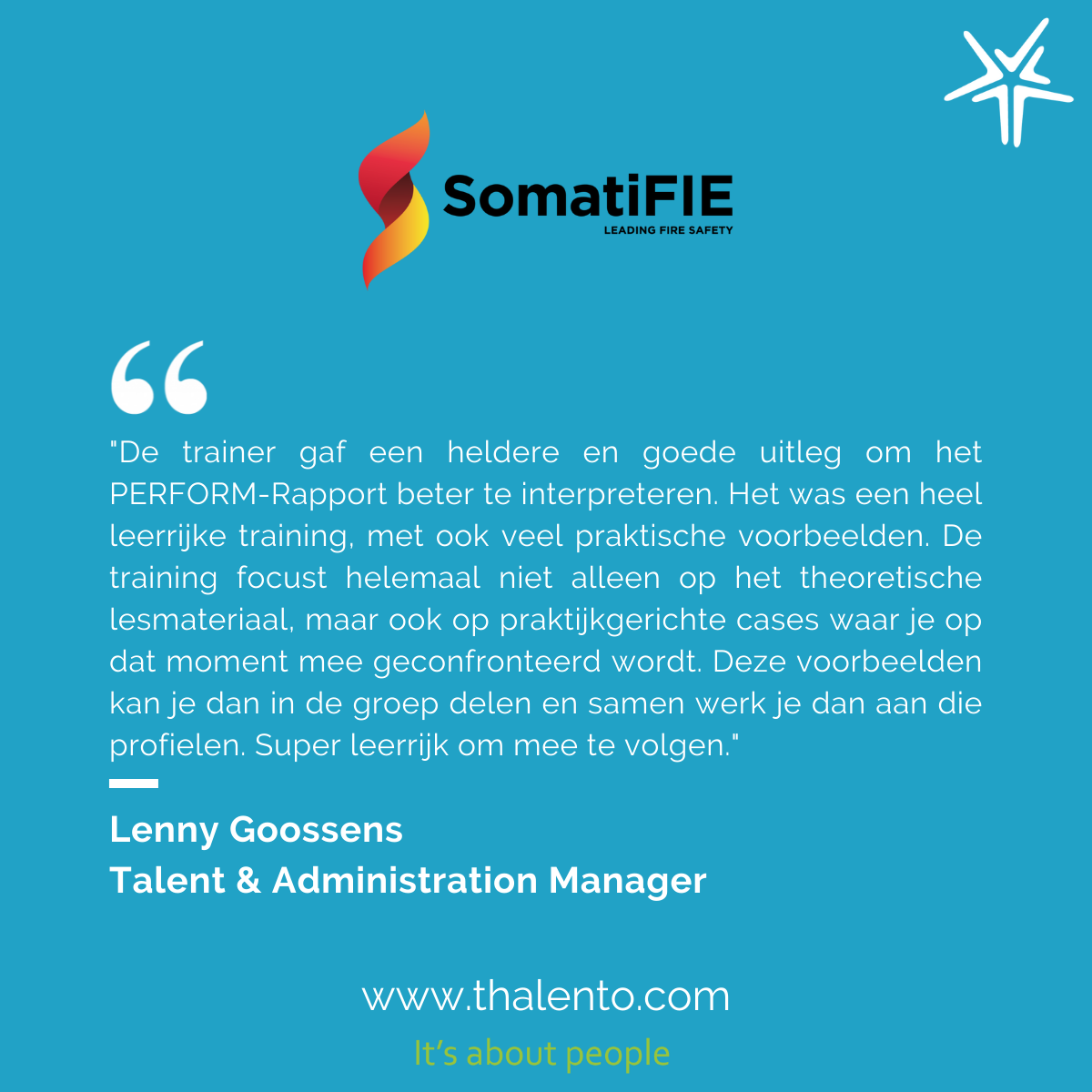 Somati FIE over onze trainingen