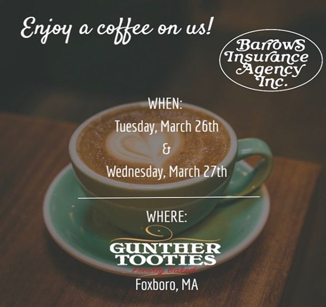 We have some awesome news! We are partnering with Gunther Tooties of Foxboro to offer the first 100 customers a cup of coffee on us. That's right... a FREE cup of coffee from your neighborhood insurance agency!
We will also be raffling off a $50 Visa Gift Card!
A free cup of coffee and a chance to win a $50 Visa Gift Card.. can't get any better than that!
