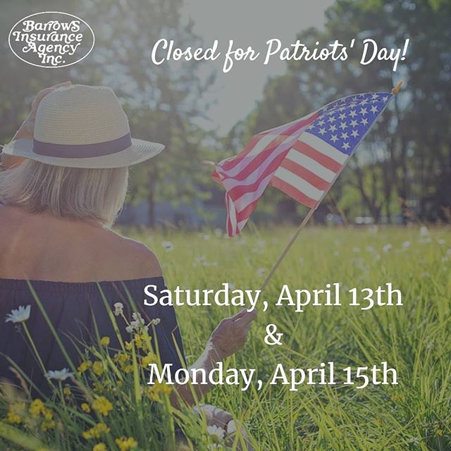Just a friendly reminder! Enjoy your weekend! #patriotsday