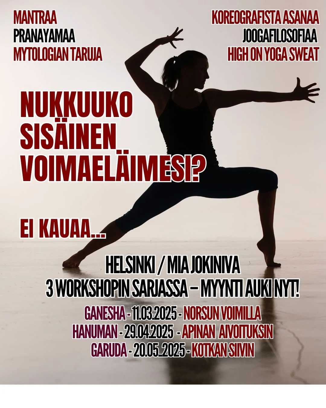 Joogien toteemieläinsarja / Pop-up-joogaa Helsingissä