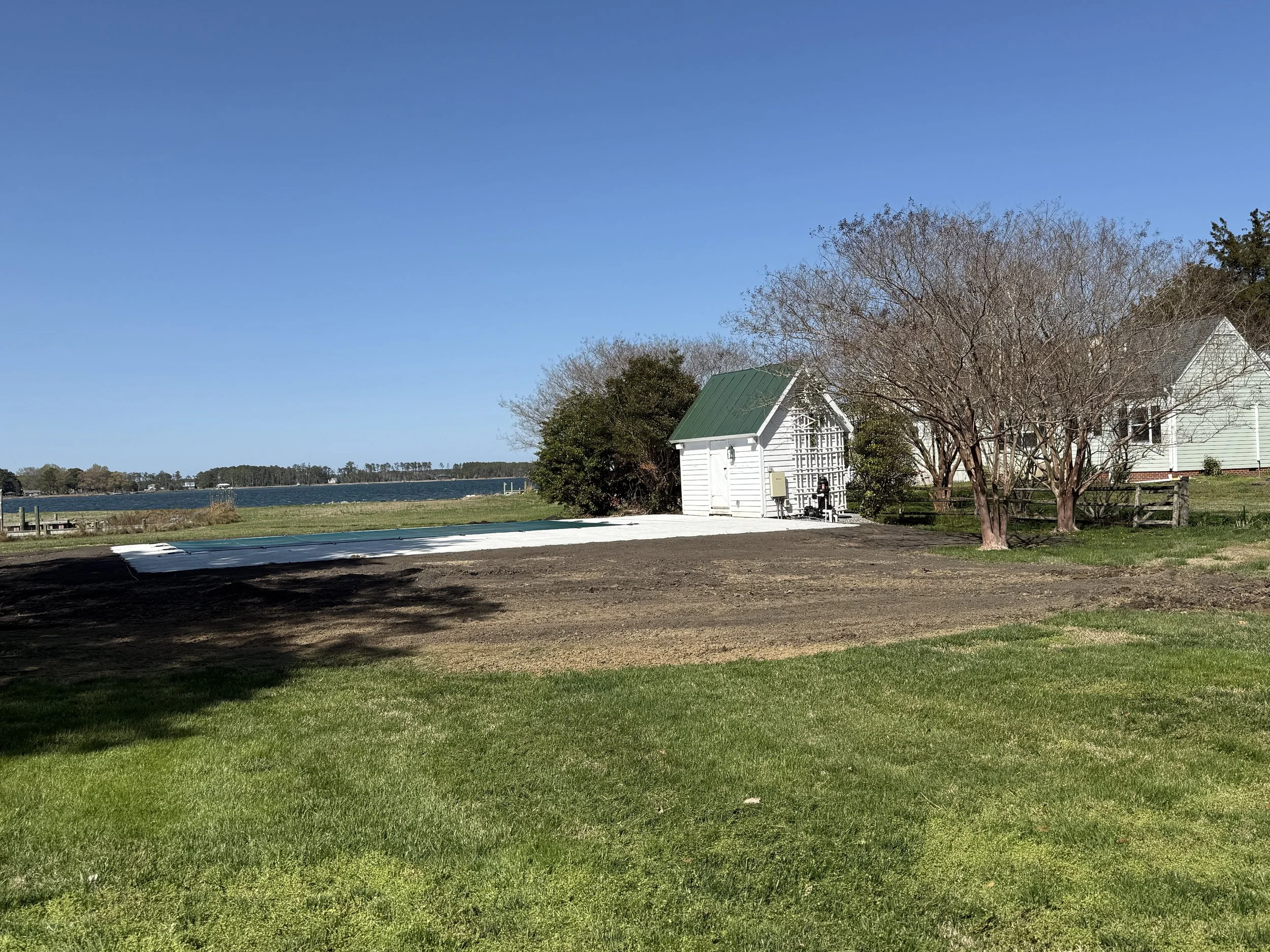 Finished pool at the river house