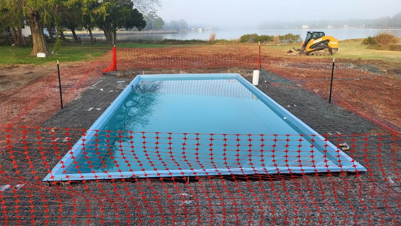 New fiberglass pool
