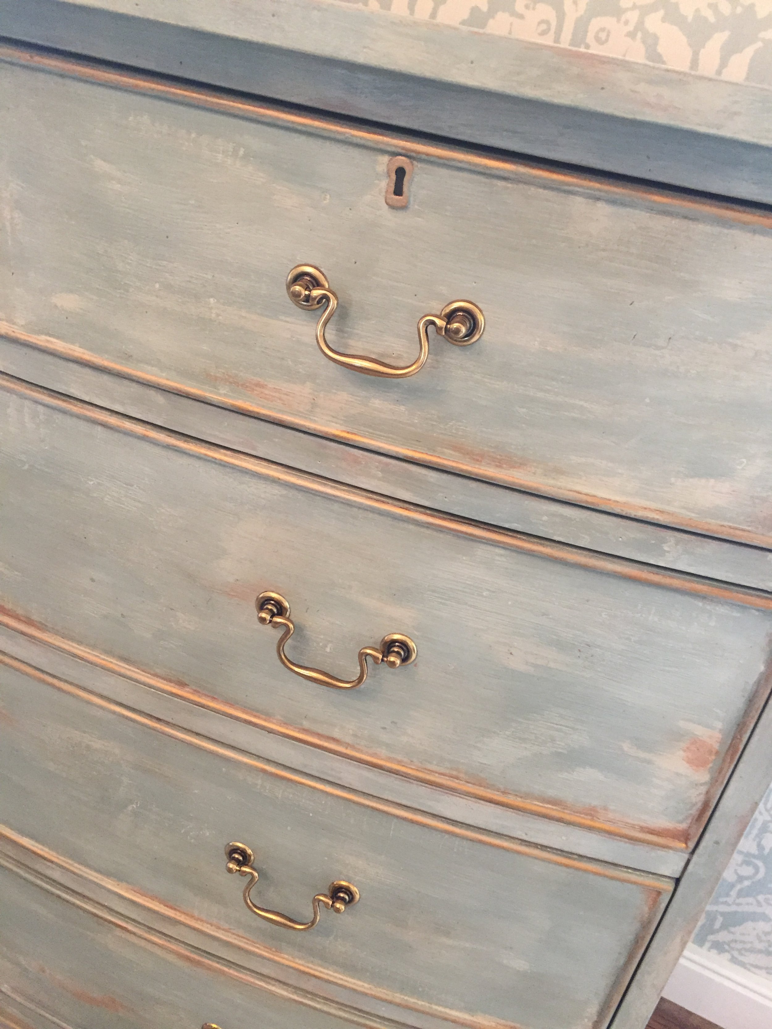 SOLD Chest of Drawers. Hand Painted Annie Sloan Chalk Paint. White, Grey,  Silver Drawers. Bedroom Furniture Storage. 