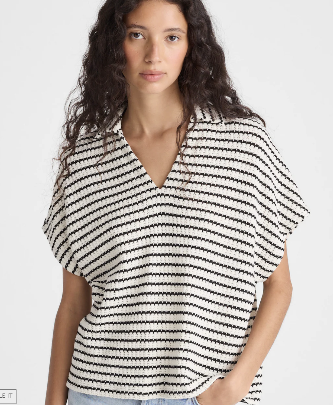 Madewell textured Knit Johnny Collar shirt