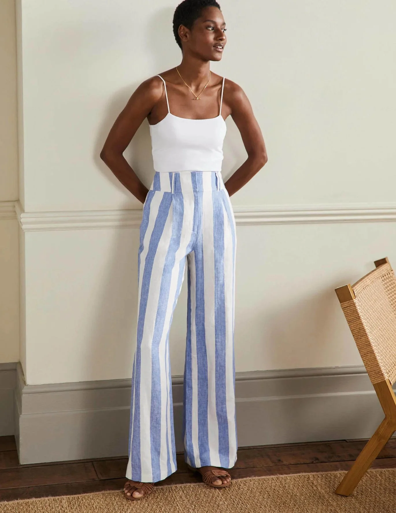 Boden Wide Leg Stripe Pant