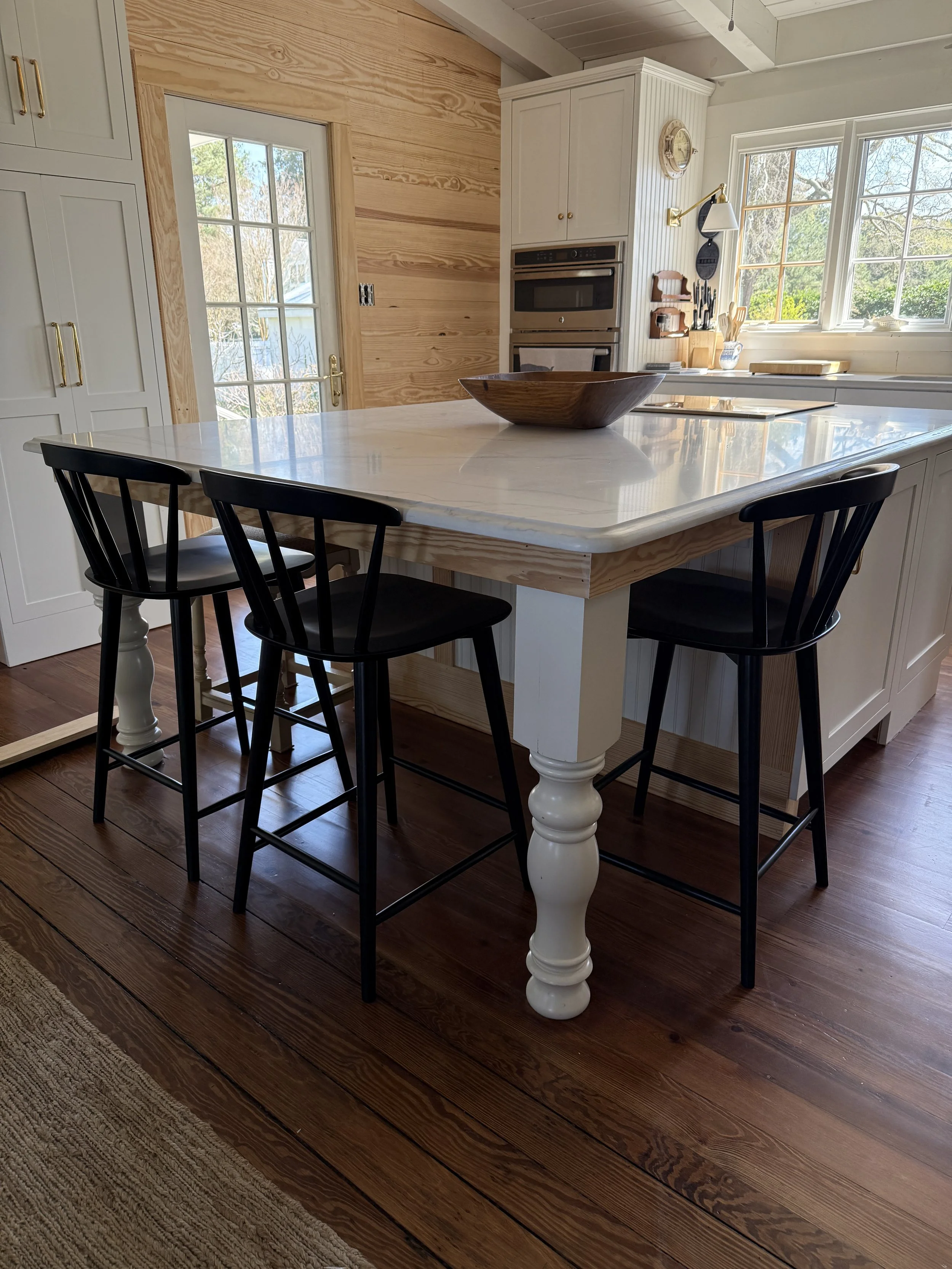 New kitchen island at the river house