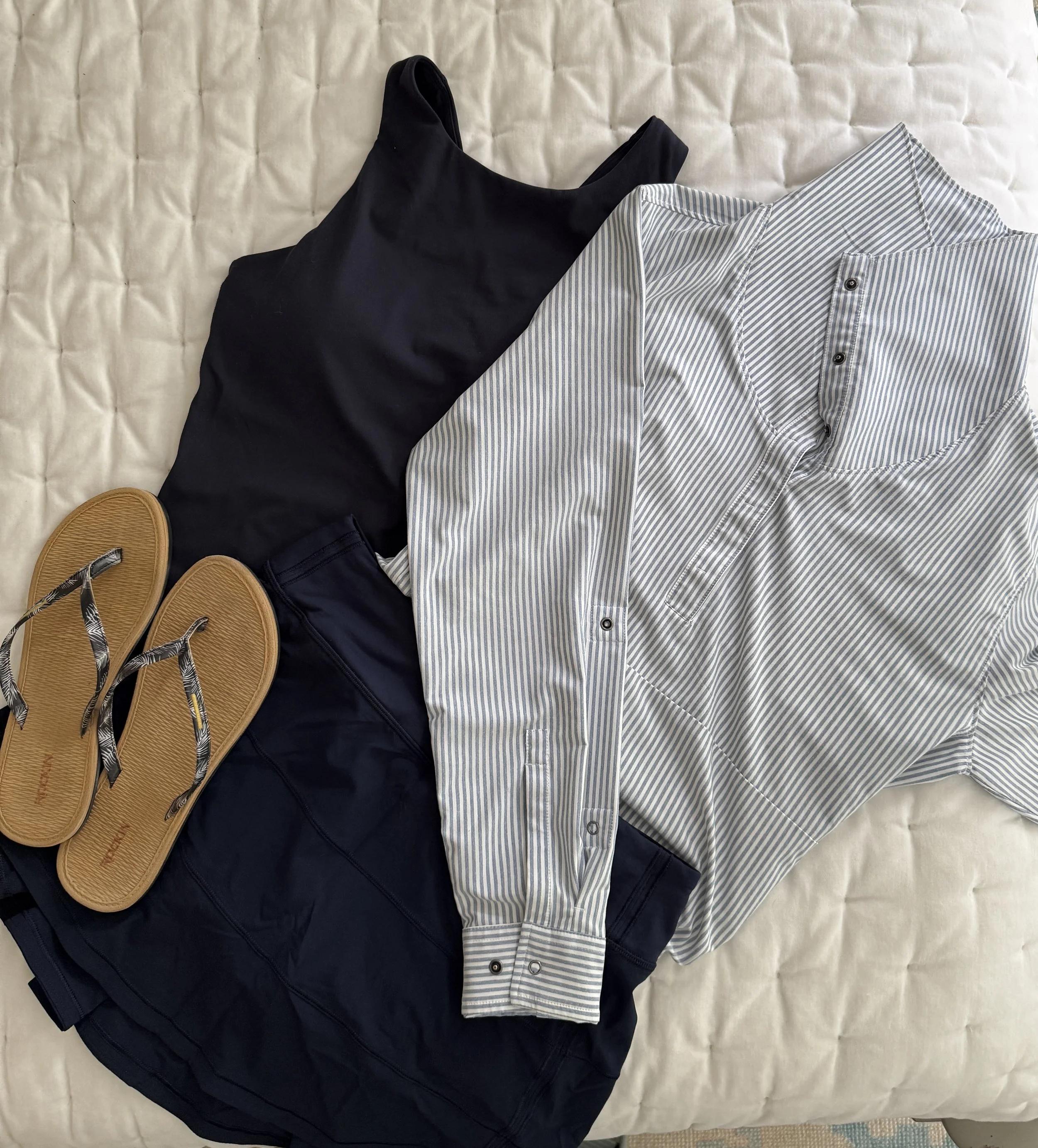 Travel clothes laid out