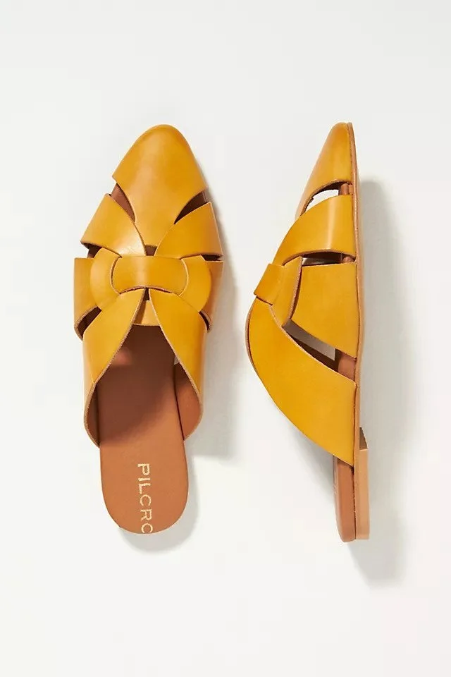 Pilcro Twisted Leather Slides