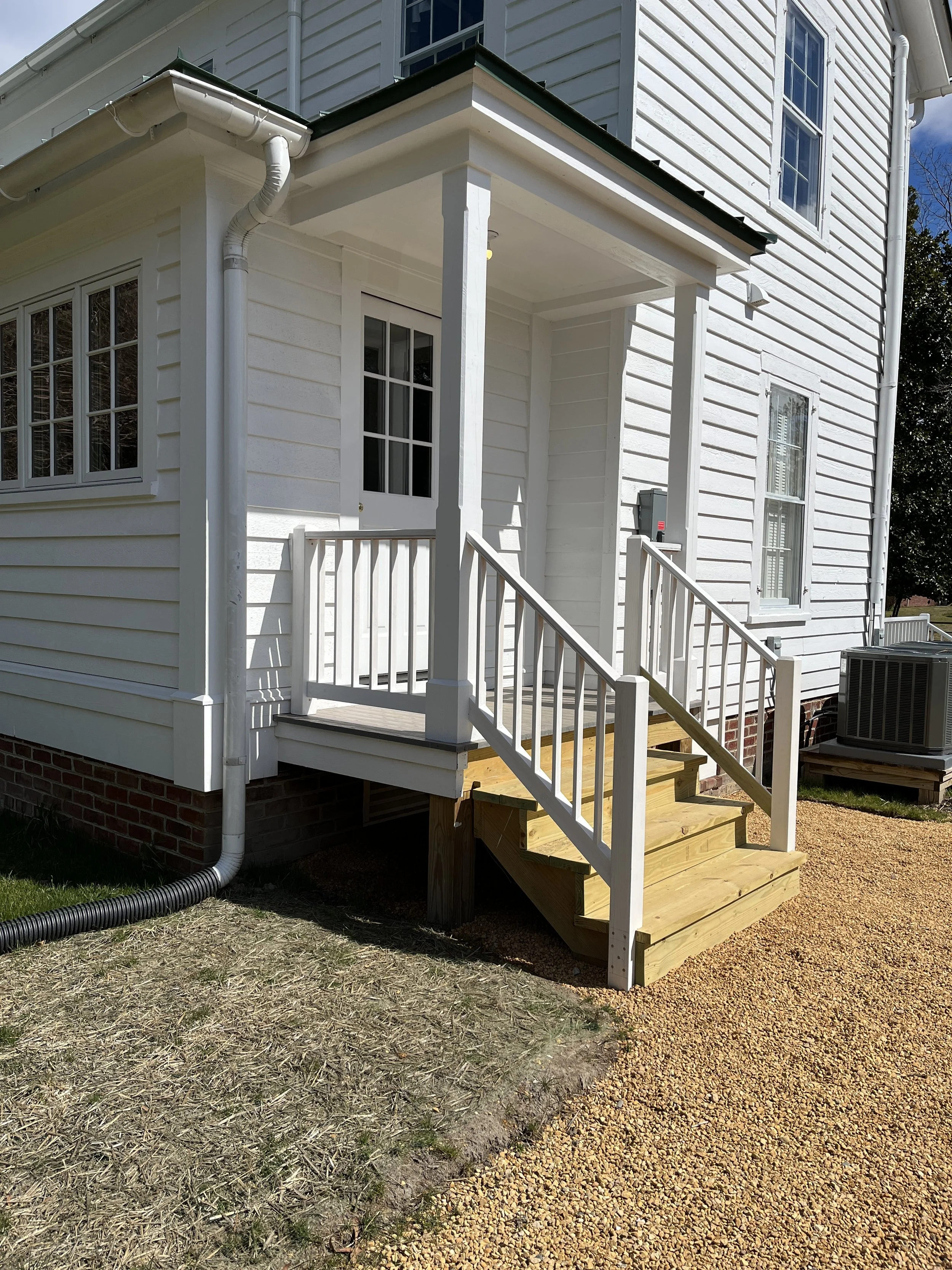 New mudroom stoop at river house