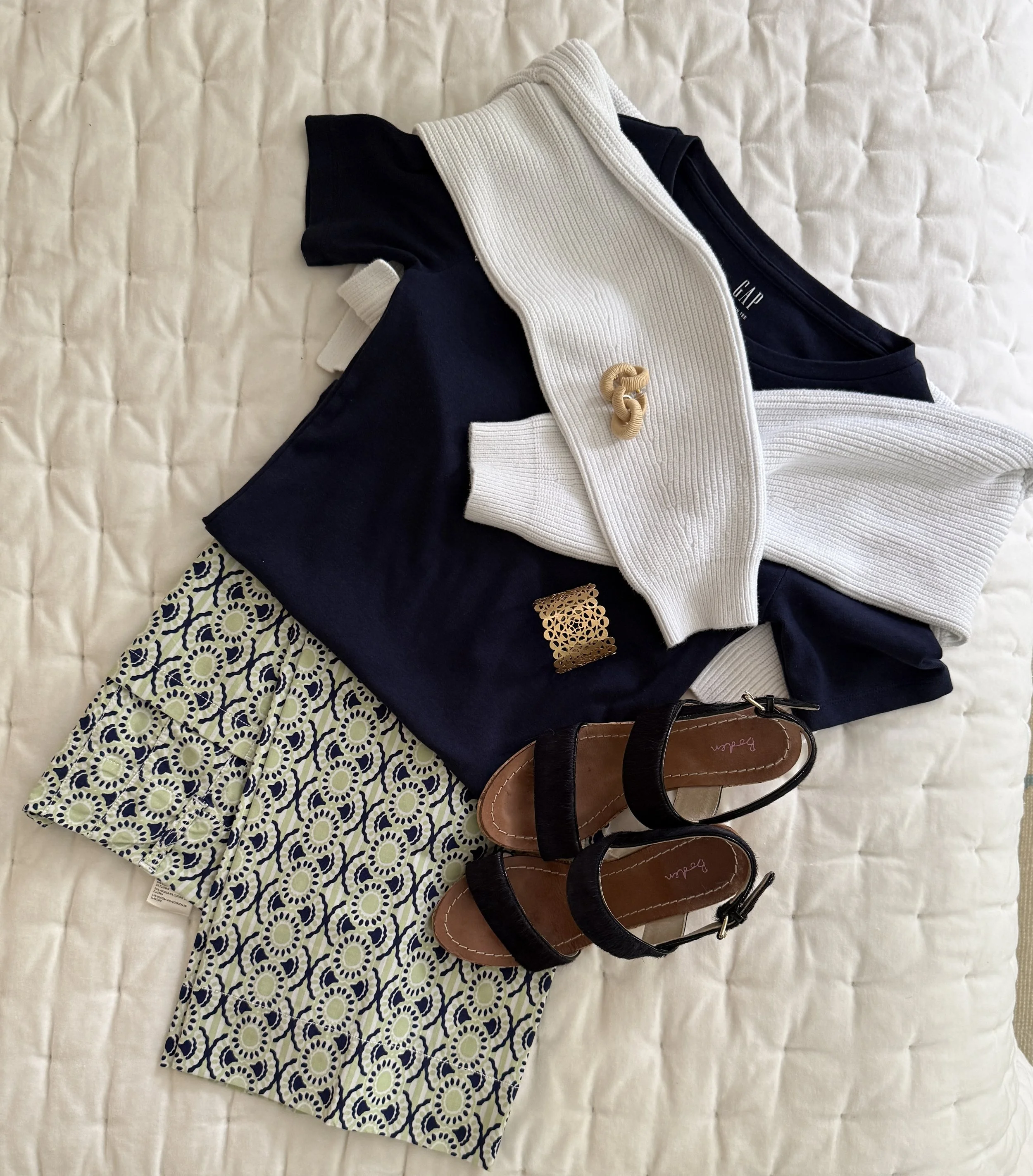 Clothes laid out for trip