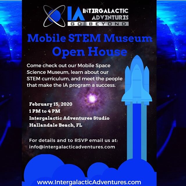We&rsquo;re having an Open House this coming Saturday, to showcase our Mobile Space Science Museum. Come learn about our program and meet the people that make IA a success. Email us to RSVP.
@intergalacticadventures #iagobeyond