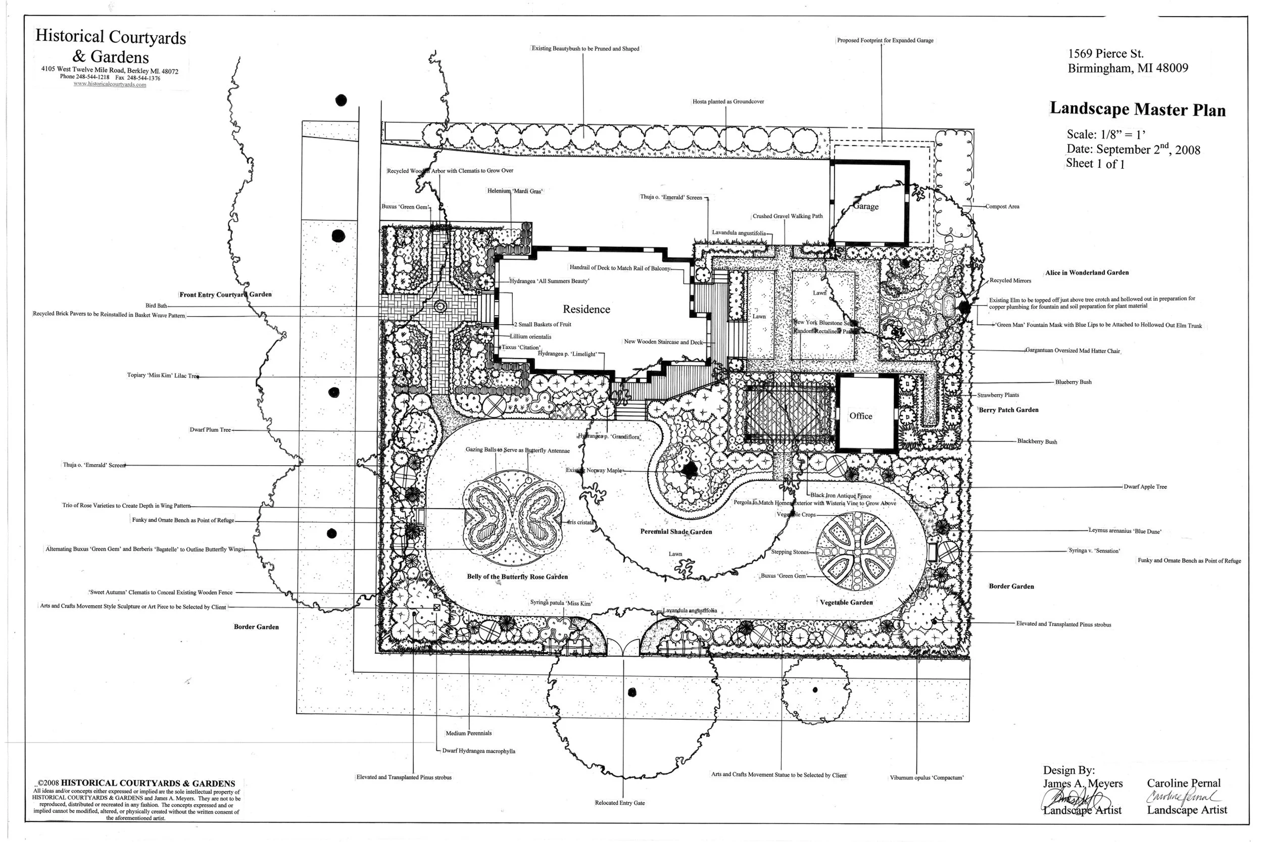 In Birmingham, this century-old Craftsman landscape features brick courtyards, gravel paths, and ornate rose gardens tucked within lush garden rooms.