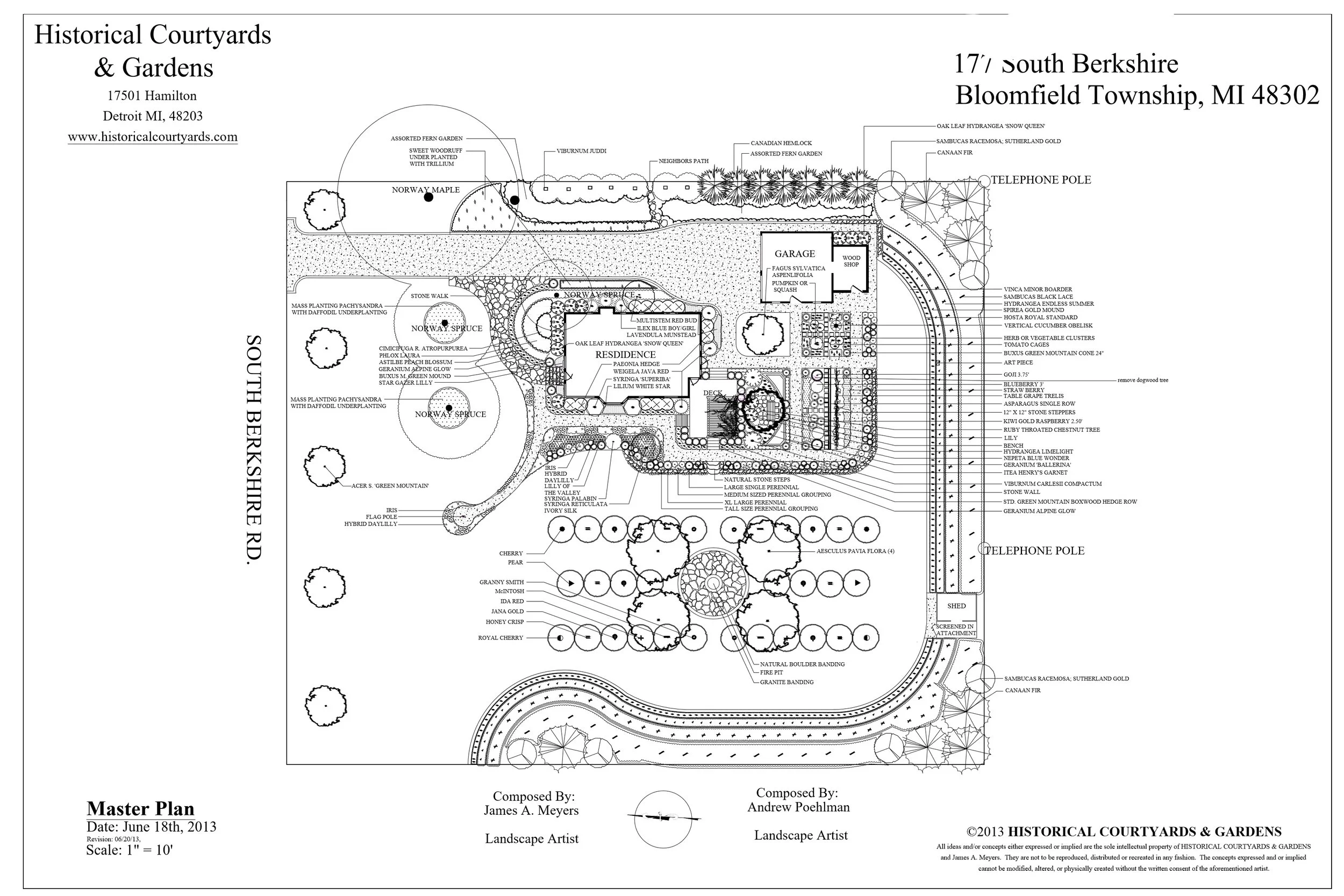 Historic restoration: Bloomfield Hills Craftsman cottage. Flagstone paths, iris gardens, orchard, firepit patio, food gardens, and a pergola.