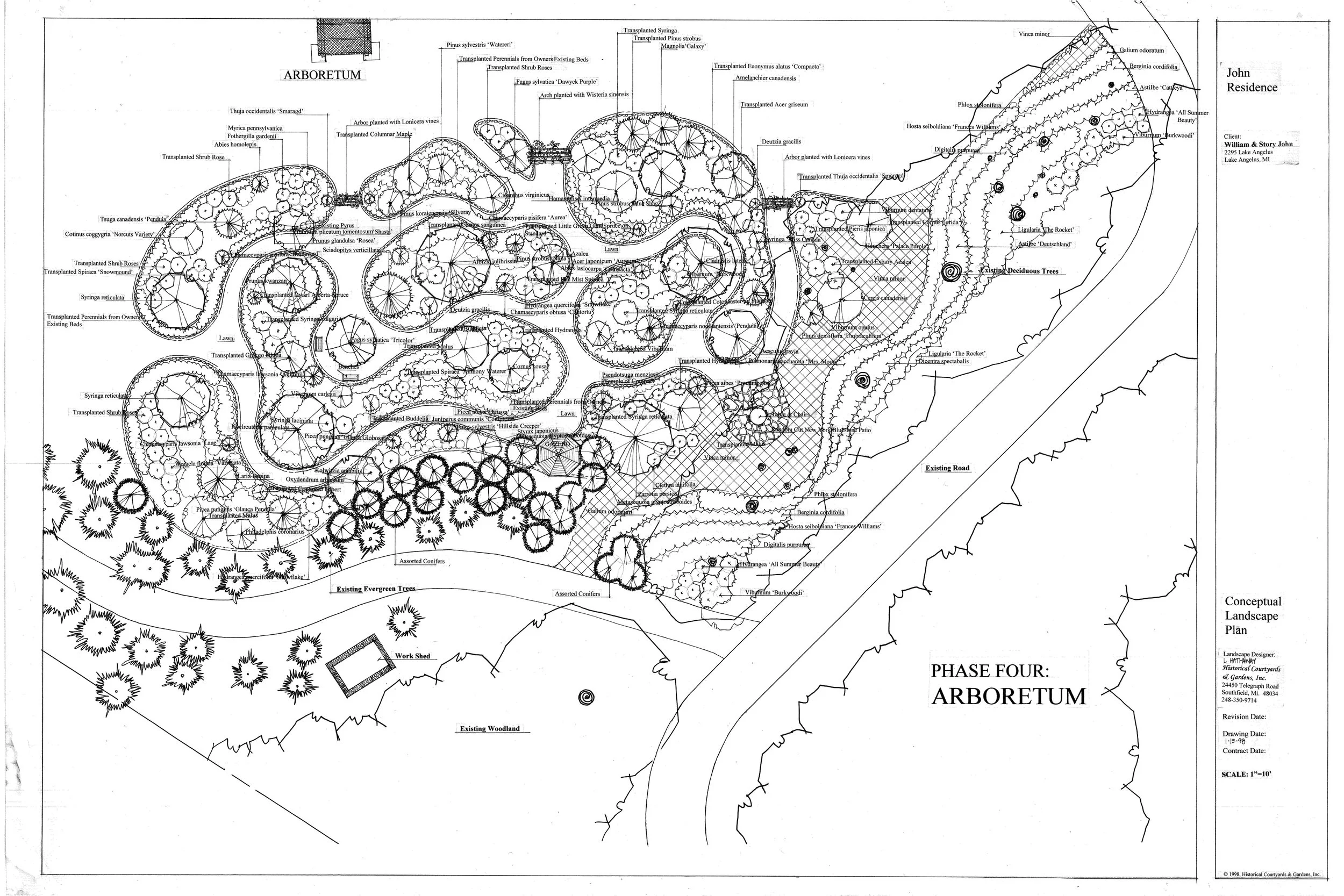 Plant collections, flowering entries, arbors, and benches. Features conifers, flagstone patios, a gazebo, rose gardens, and an edible border garden.