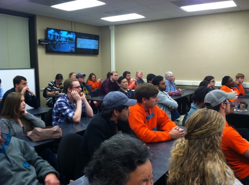 Students at Clemson University, USA, watching “Hard To Believe”.