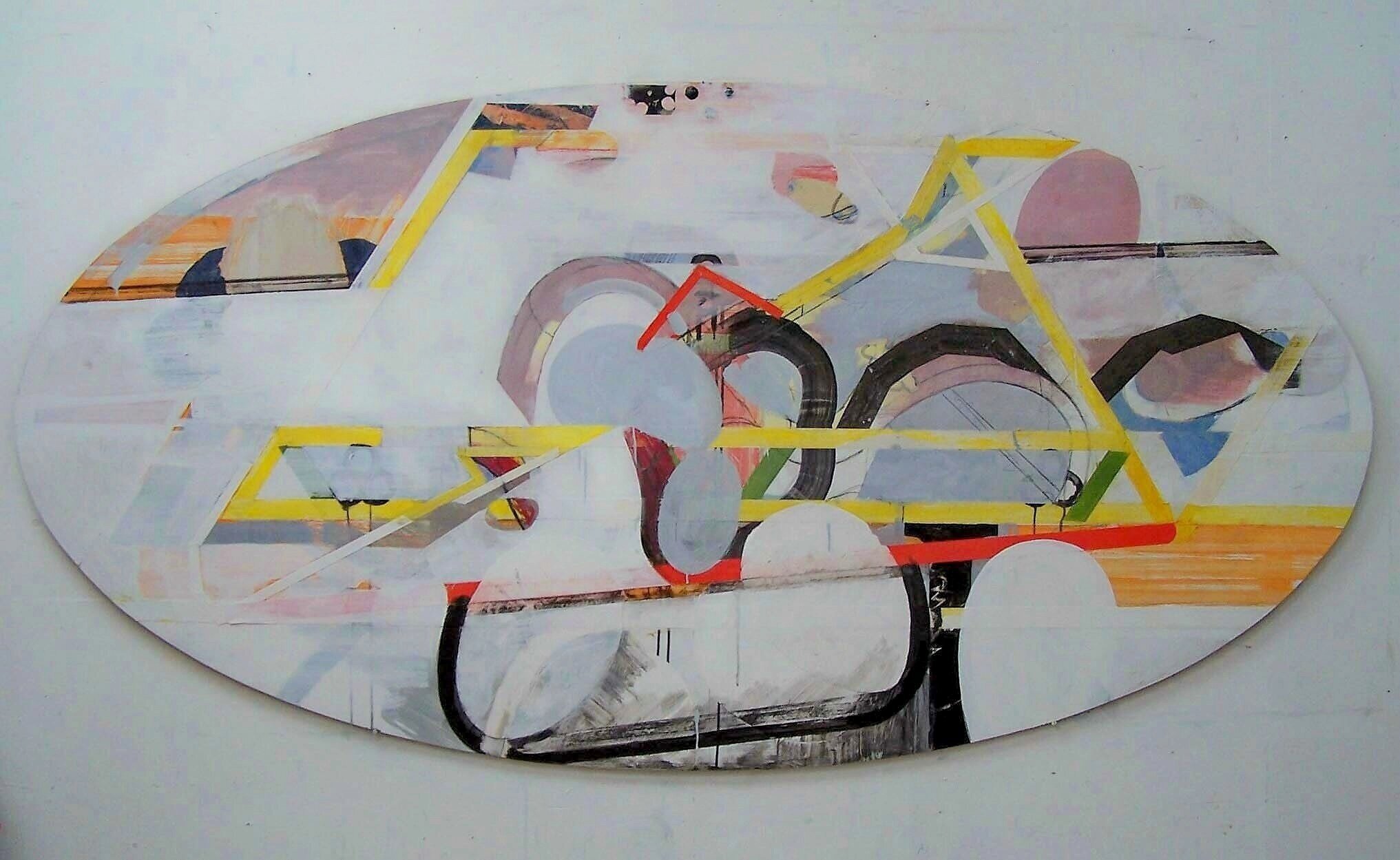 10 Painting with Tree and Bird 2009 Acrylic and pasted paper on board 109x250cm.jpg