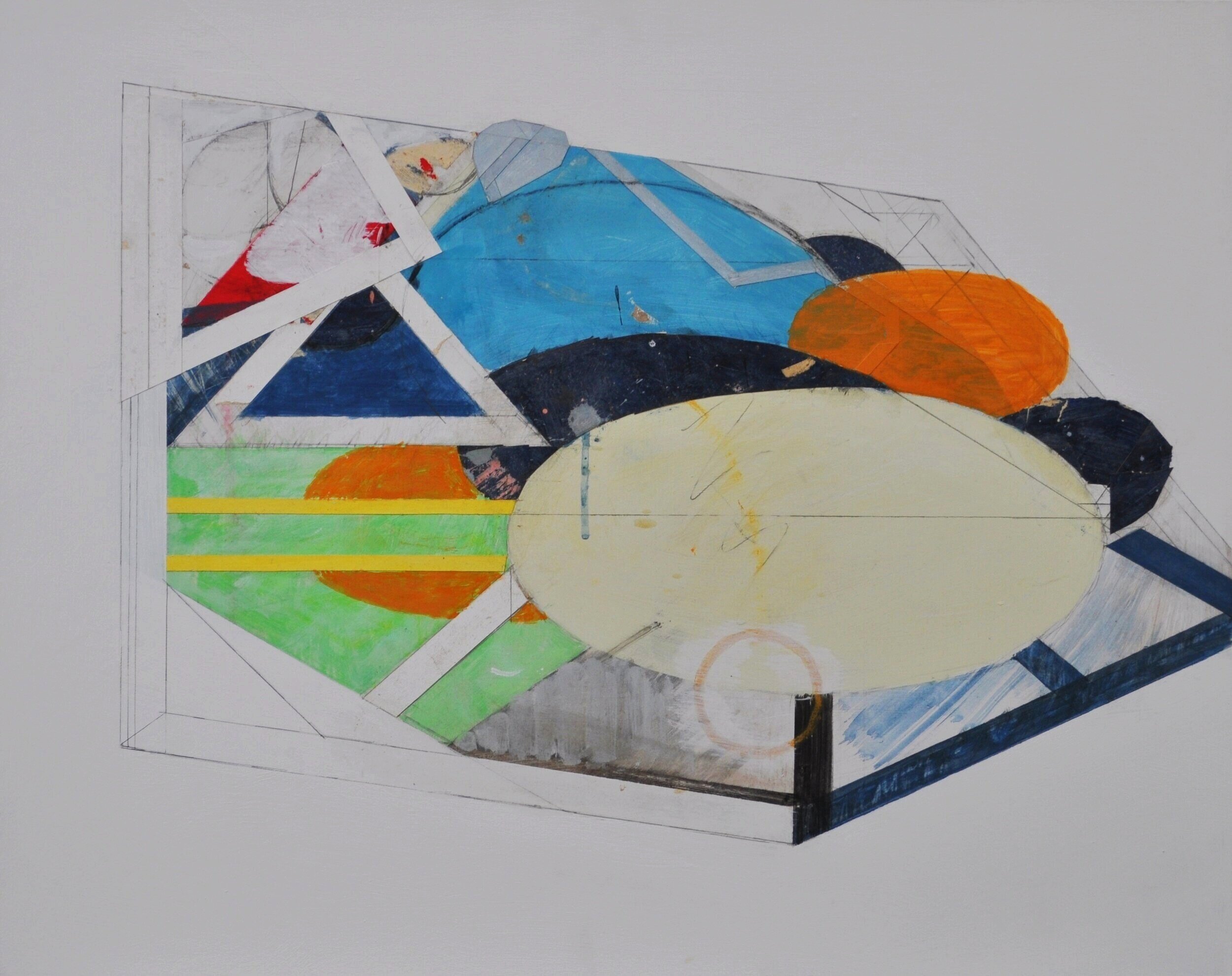 4 Painting with Converging Ellipses 2009 Acrylic and Pasted Paper on Board 61x76cm.JPG