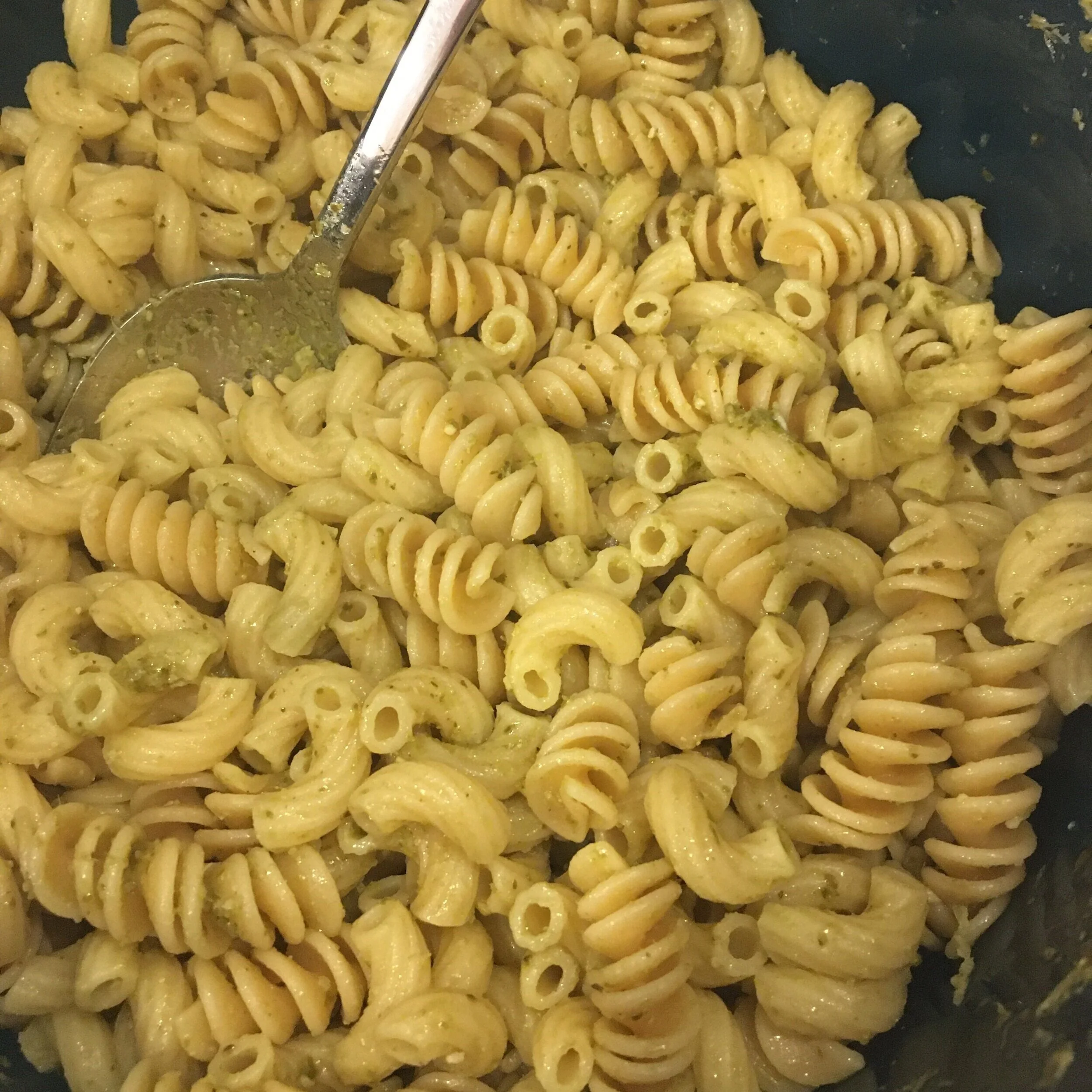 Easy Weeknight Dinner - Pesto Protein Pasta with Meatballs
