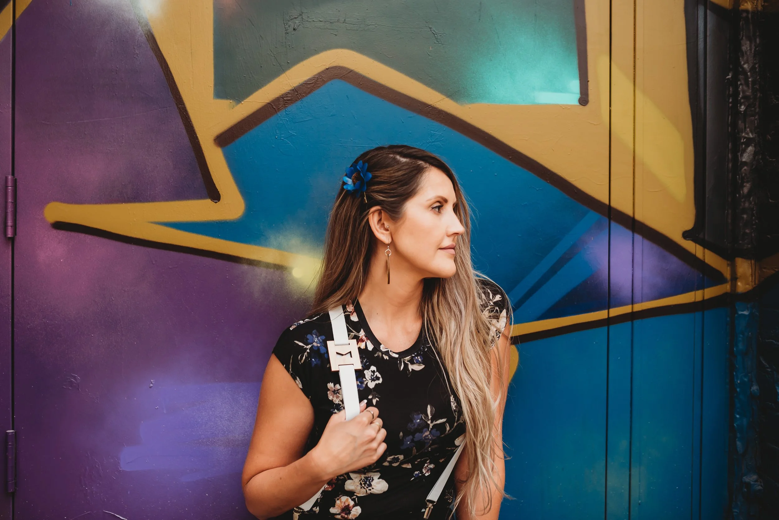 Maple Wood Accent Suspenders - White