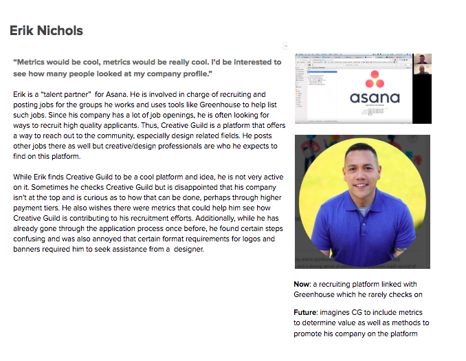 Snapshot of customer interview with Asana