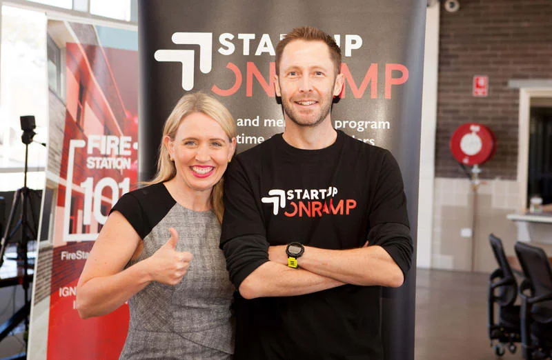 Queensland Innovation Minister Kate Jones and Startup Onramp Founder Colin Kinner