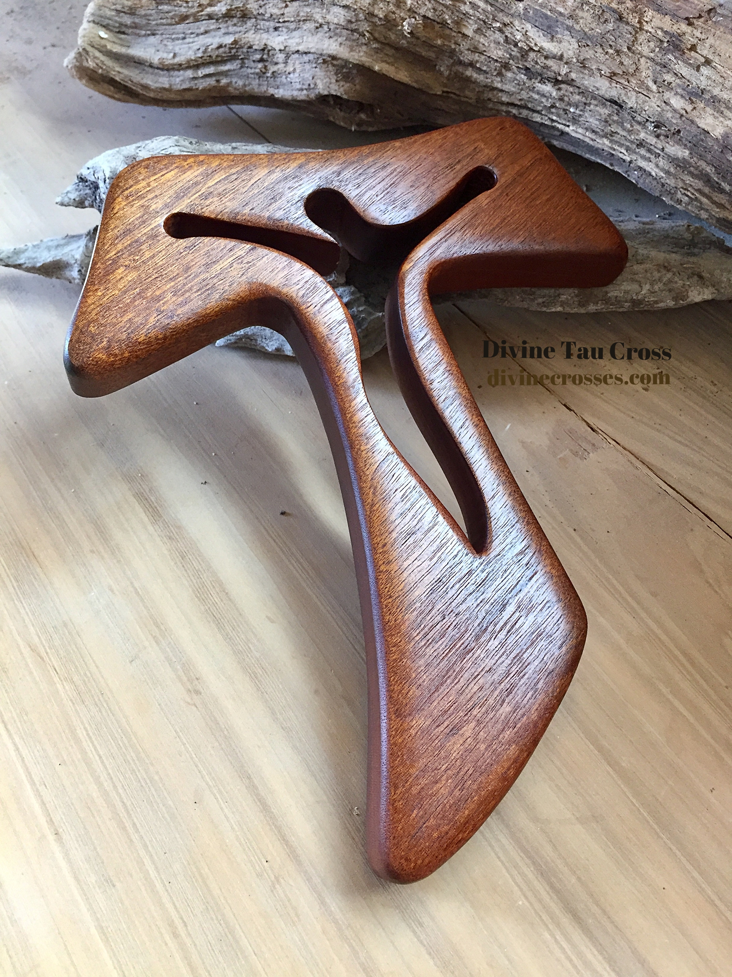 Tau Cross in Mahogany