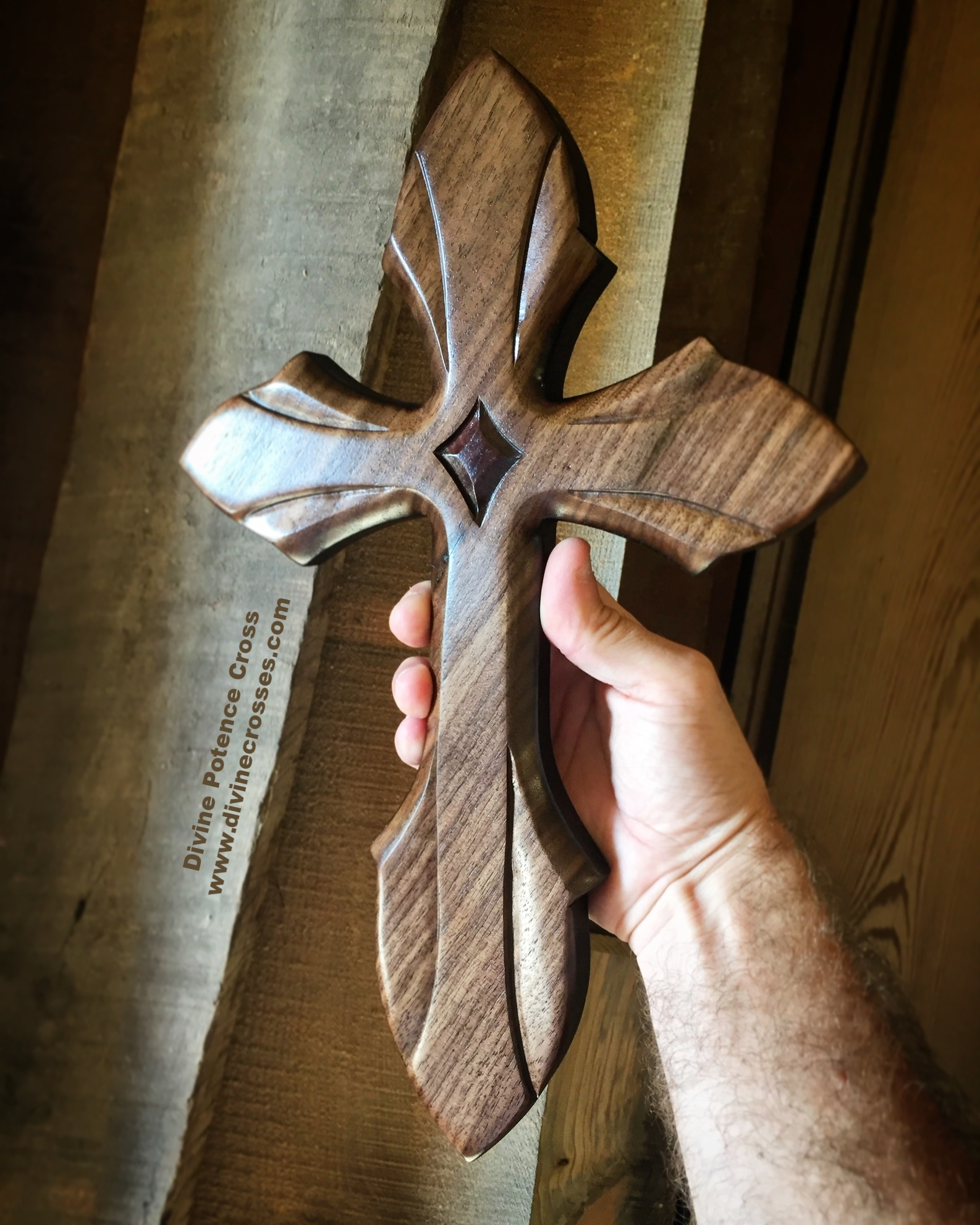 Divine Potence Cross in Walnut/DivineCrosses