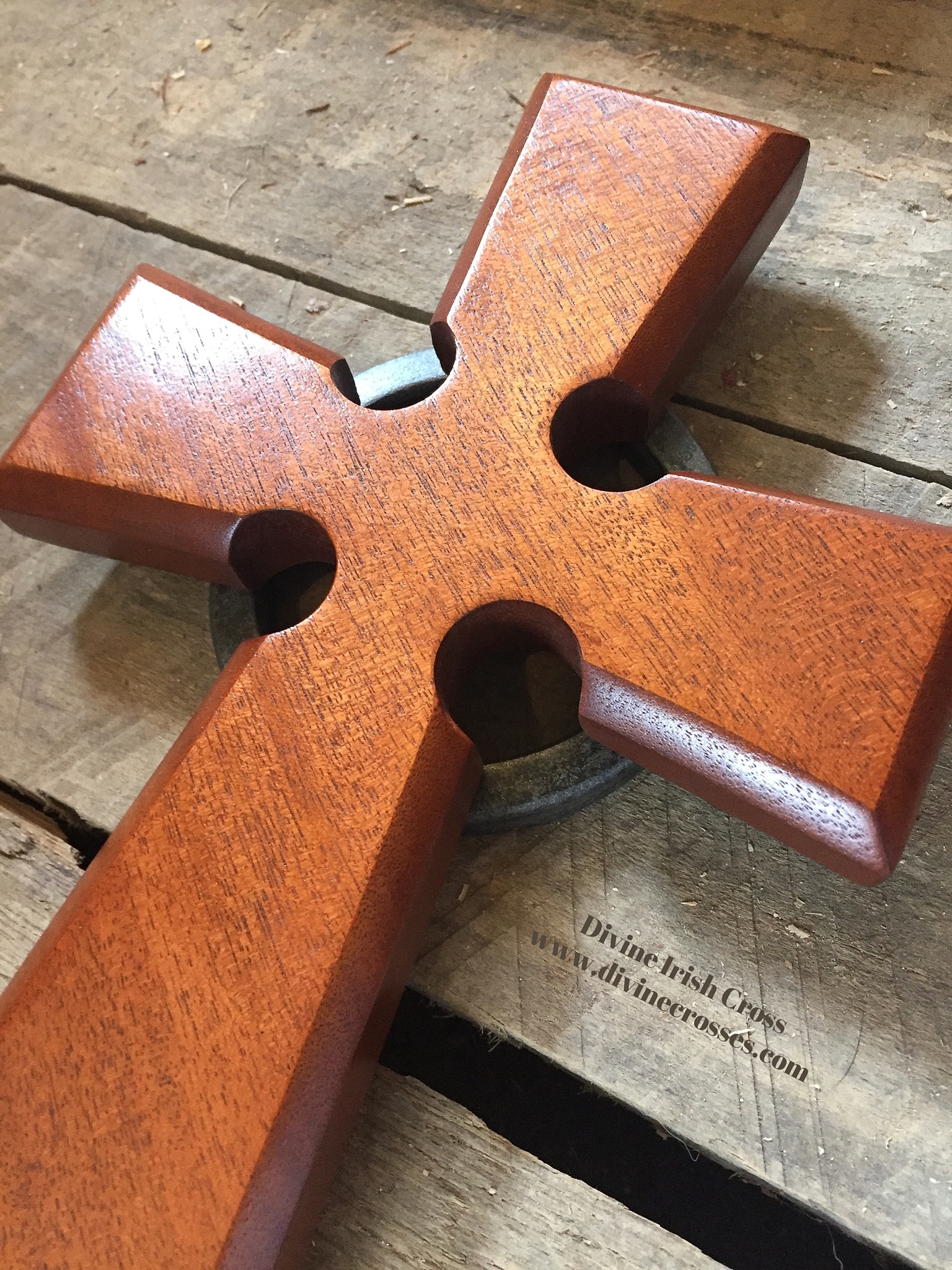 Divine Irish Mahogany Cross